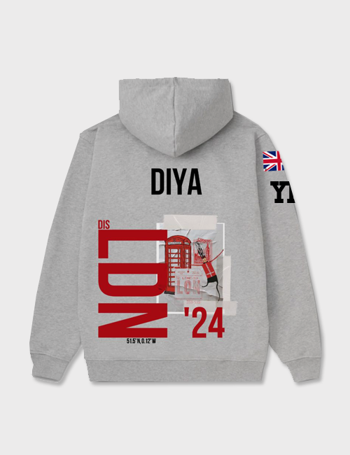 Deira International School Trip to London Hoodie 2024 Back Design